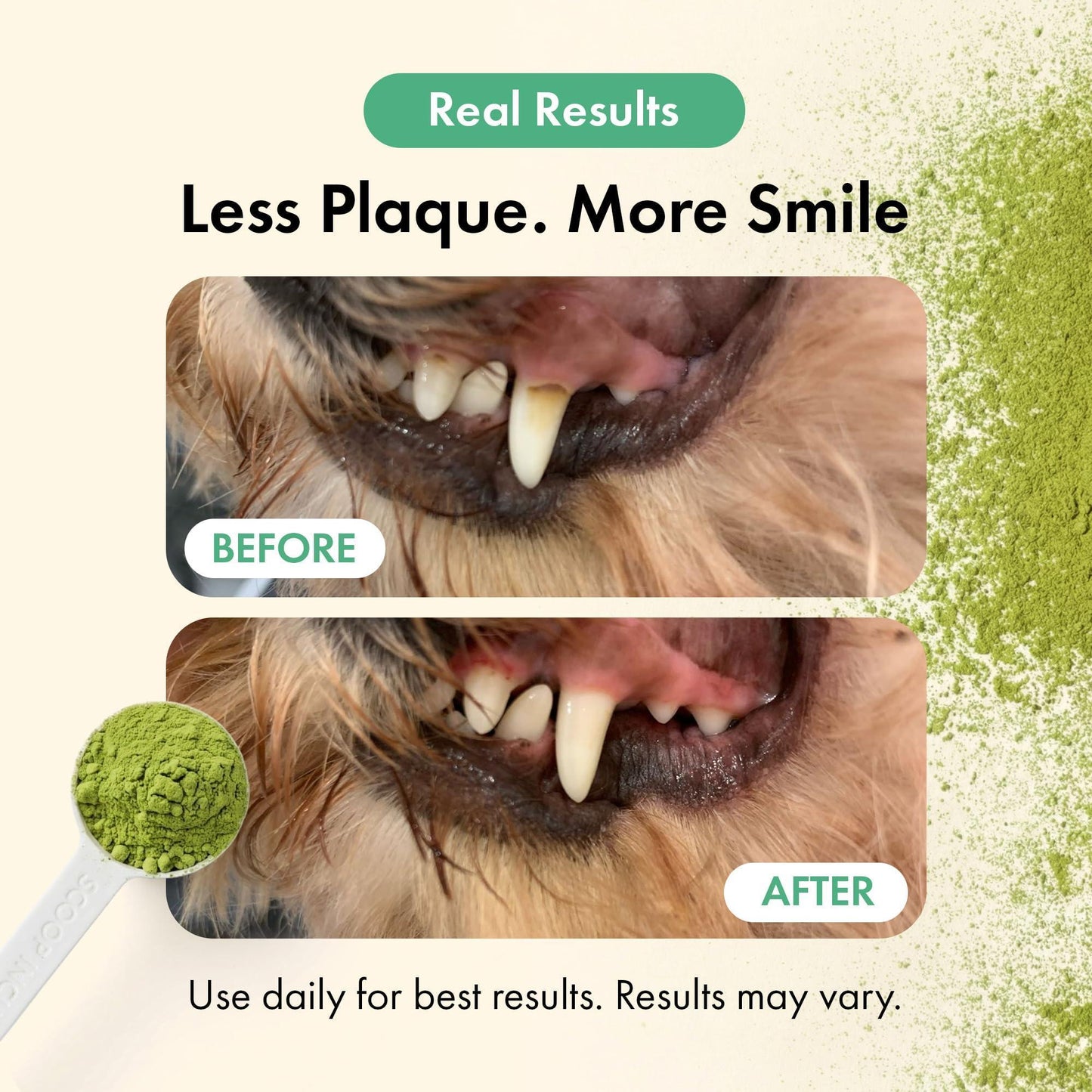 PETCAREX Dog Dental Powder. Breath Freshener Plaque and Tartar Remover for Dogs for All Breeds and Sizes