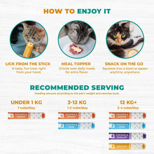 Load image into Gallery viewer, Beloved Pets Creamy Lickable Cat Treats &amp; Wet Squeeze Tubes. Skin &amp; Coat Care Multivitamin Treats for Cats – Chicken Mix Liquid Cat Snacks – 20 Sticks
