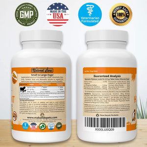 Makondo Pets Hip and Joint Supplement for Dogs with Glucosamine, Chondroitin, MSM & Turmeric