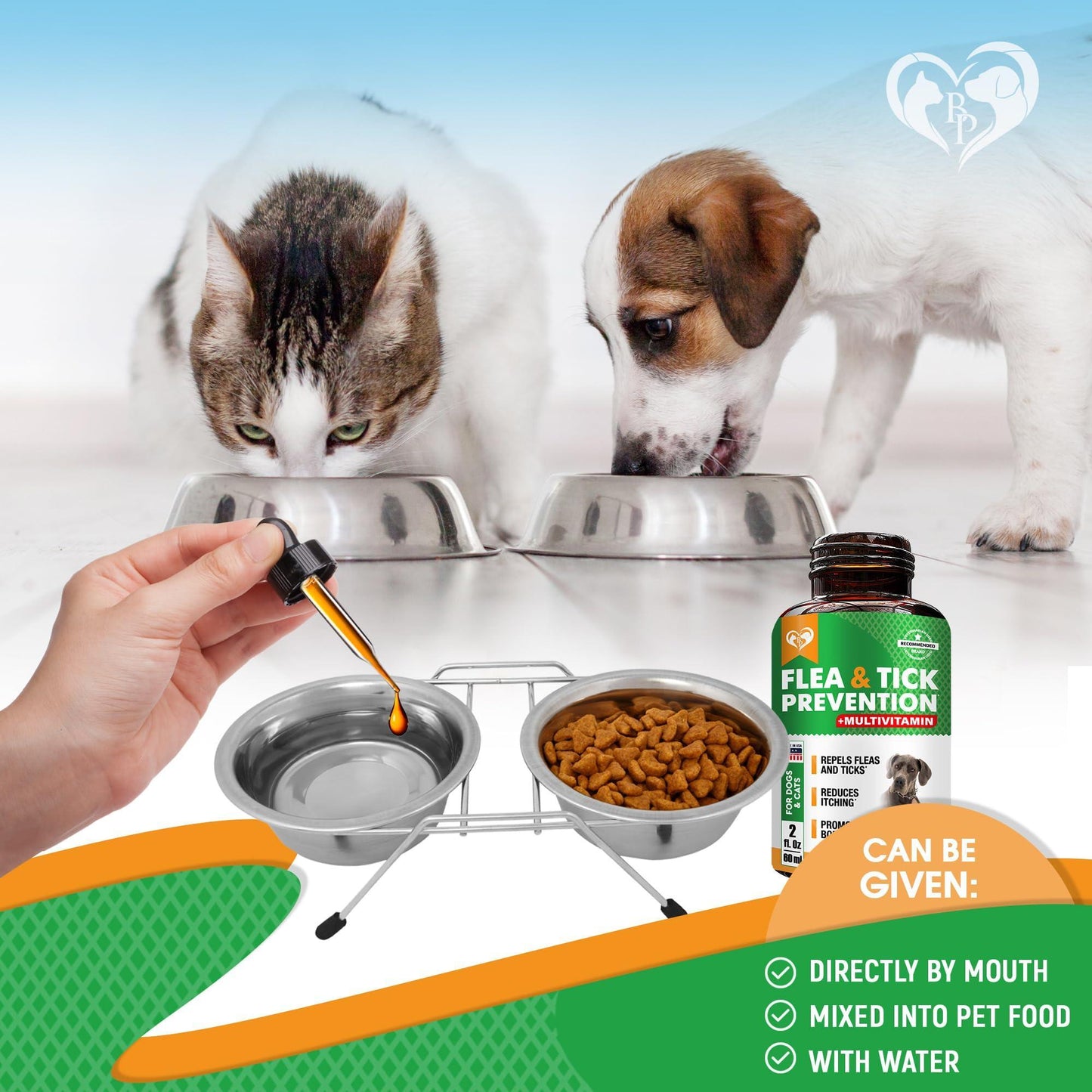Beloved Pets Oral Flea & Tick Prevention Multivitamin Drops Supplements . Natural Flea Control and Medicine & Treatment for Dogs and Cats. Made in USA For Pet With Love