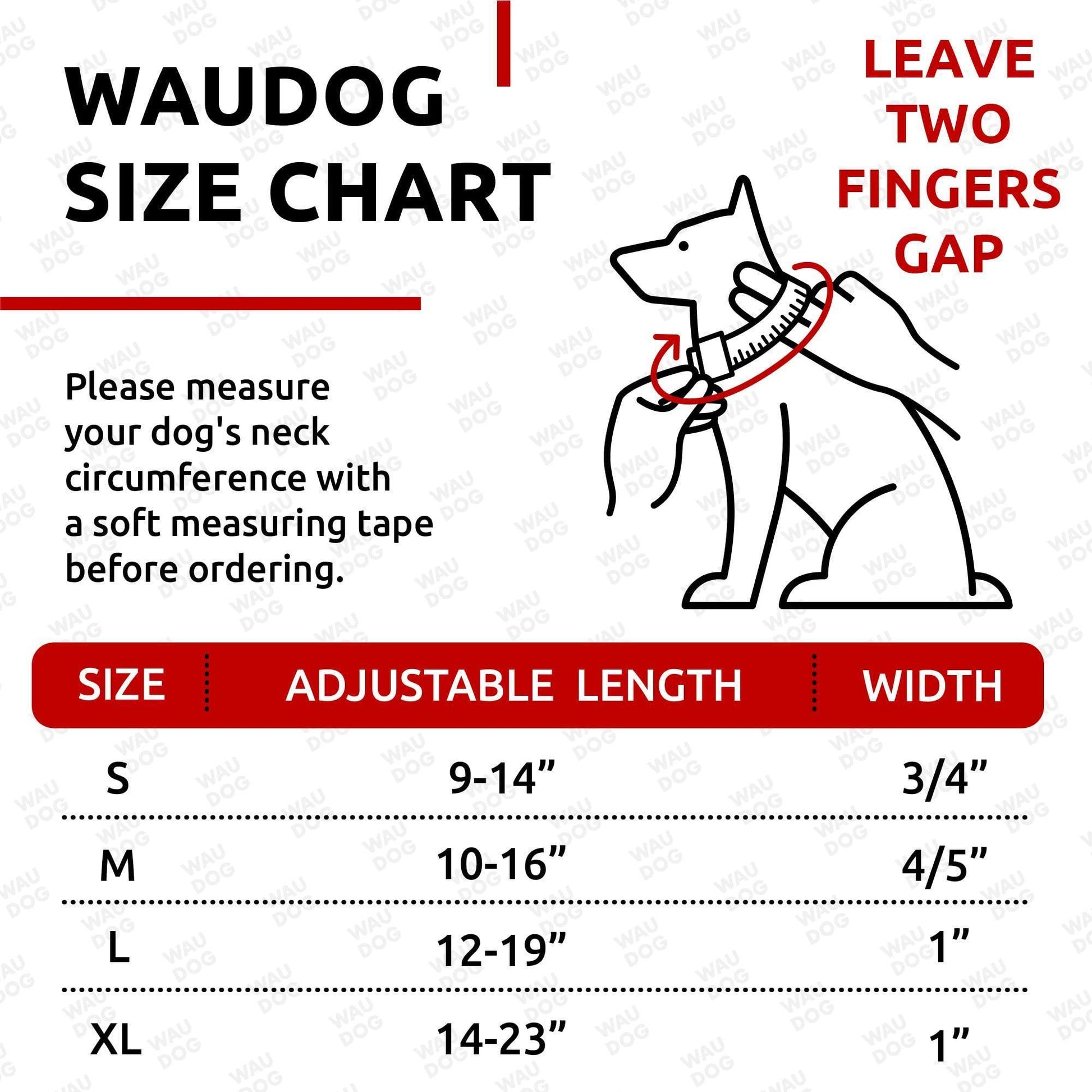 WAUDOG Nylon Adjustable Dog Collar with Durable Plastic Buckle and QR Dog Tag WATERMELON XL For Pet With Love