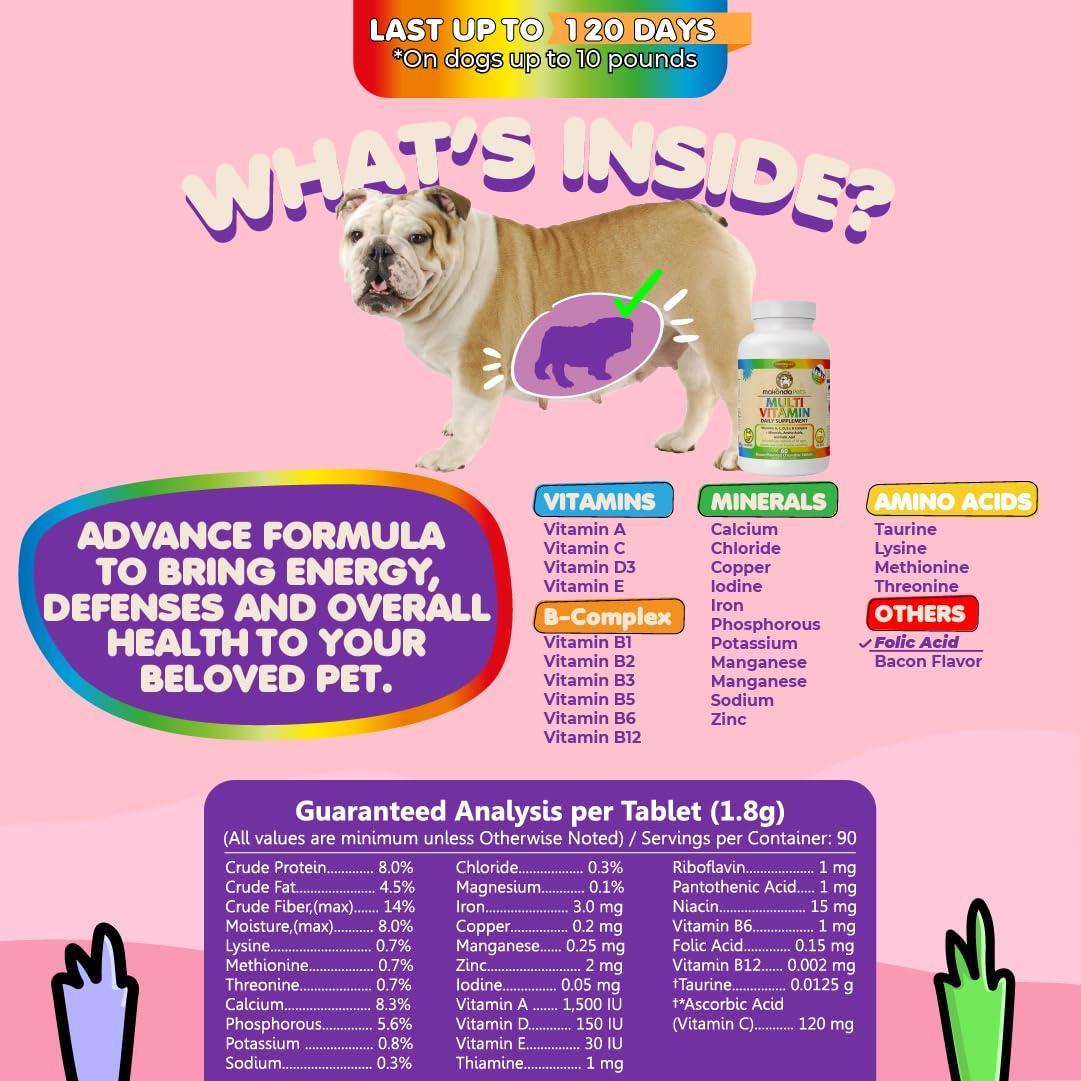 Makondo Pets Prenatal Dog and Cat Vitamins 60 Tablets For Pet With Love