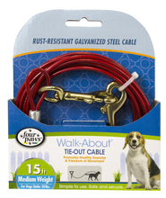 Load image into Gallery viewer, Four Paws Pet Select Walk-About Tie-Out Cable Medium Weight for Dogs up to 50 lbs
