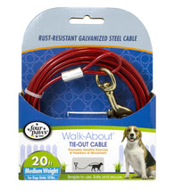 Load image into Gallery viewer, Four Paws Pet Select Walk-About Tie-Out Cable Medium Weight for Dogs up to 50 lbs
