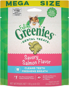 Greenies Feline Natural Dental Treats Tempting Salmon Flavor