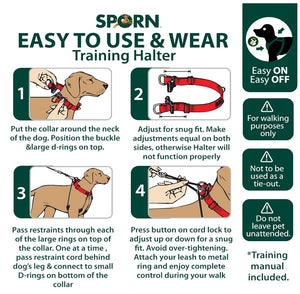 Sporn Original Training Halter for Dogs Black