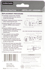 Rio Plus Aqua Pump Replacement Impeller