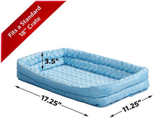 Load image into Gallery viewer, MidWest Double Bolster Pet Bed Blue
