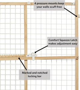 MidWest Wire Mesh Wood Pressure Mount Pet Safety Gate