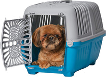 Load image into Gallery viewer, MidWest Spree Plastic Door Travel Carrier Blue Pet Kennel
