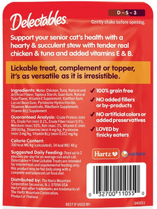 Hartz Delectables Stew Senior Lickable Treat for Cats Chicken and Tuna