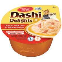 Load image into Gallery viewer, Inaba Dashi Delights Chicken with Tuna &amp; Salmon Flavored Bits in Broth Cat Food Topping
