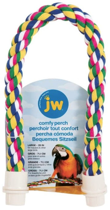 JW Pet Flexible Multi-Color Comfy Rope Perch 28 Long for Birds