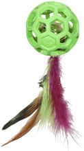 Load image into Gallery viewer, JW Pet Cataction Feather Ball Toy With Bell Interactive Cat Toy
