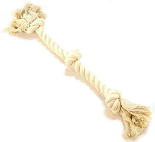 Load image into Gallery viewer, Mammoth Pet Flossy Chews 3 Knot Rope Tug Toy for Dogs White
