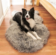 Load image into Gallery viewer, Paw PupRug Faux Fur Orthopedic Dog Bed Grey
