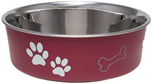 Load image into Gallery viewer, Loving Pets Merlot Stainless Steel Dish With Rubber Base
