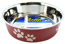 Load image into Gallery viewer, Loving Pets Merlot Stainless Steel Dish With Rubber Base
