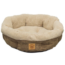 Load image into Gallery viewer, Precision Pet SnooZZy Natural Surroundings Shearling Round Pet Bed Coffee
