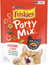 Load image into Gallery viewer, Friskies Party Mix Original Crunch with Chicken, ad Flavors of Liver and Turkey Cat Treats
