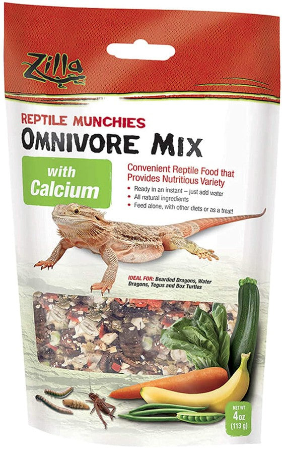 Zilla Reptile Munchies Omnivore Mix with Calcium