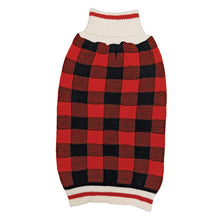 Load image into Gallery viewer, Fashion Pet Plaid Dog Sweater Red
