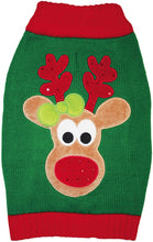 Load image into Gallery viewer, Fashion Pet Green Reindeer Dog Sweater
