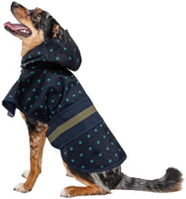 Load image into Gallery viewer, Fashion Pet Polka Dot Dog Raincoat Navy
