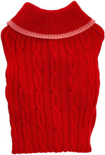 Load image into Gallery viewer, Fashion Pet Classic Cable Knit Dog Sweaters Red
