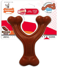 Load image into Gallery viewer, Nylabone Power Chew Wishbone Dog Chew Toy Bison Flavor
