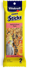 Load image into Gallery viewer, Vitakraft Crunch Sticks Apricot and Peach Cockatiel Treats
