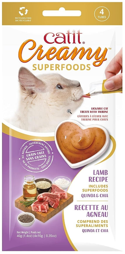 Catit Creamy Superfood Lickable Lamb, Quinoa and Chia Cat Treat