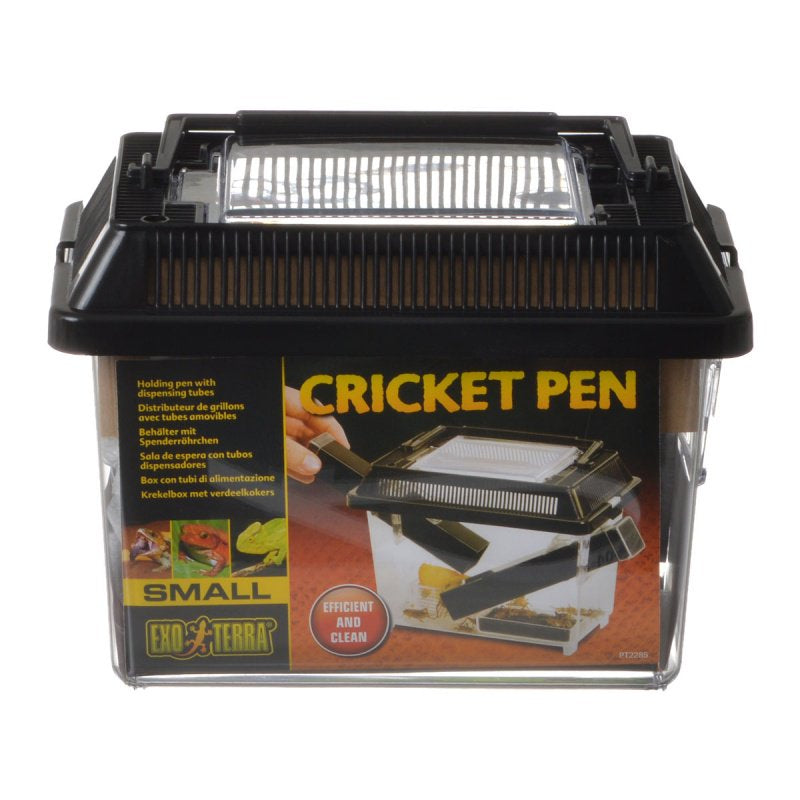 Exo Terra Cricket Pen Holds Crickets with Dispensing Tubes for Feeding Reptiles