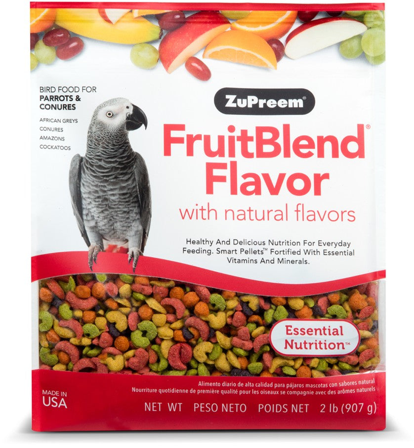 ZuPreem FruitBlend Flavor with Natural Flavors Bird Food for Parrots and Conures