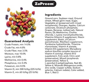 ZuPreem FruitBlend Flavor with Natural Flavors Bird Food for Parrots and Conures