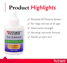 Load image into Gallery viewer, Zymox Enzymatic Ear Solution Hydrocortisone Free for Dogs and Cats
